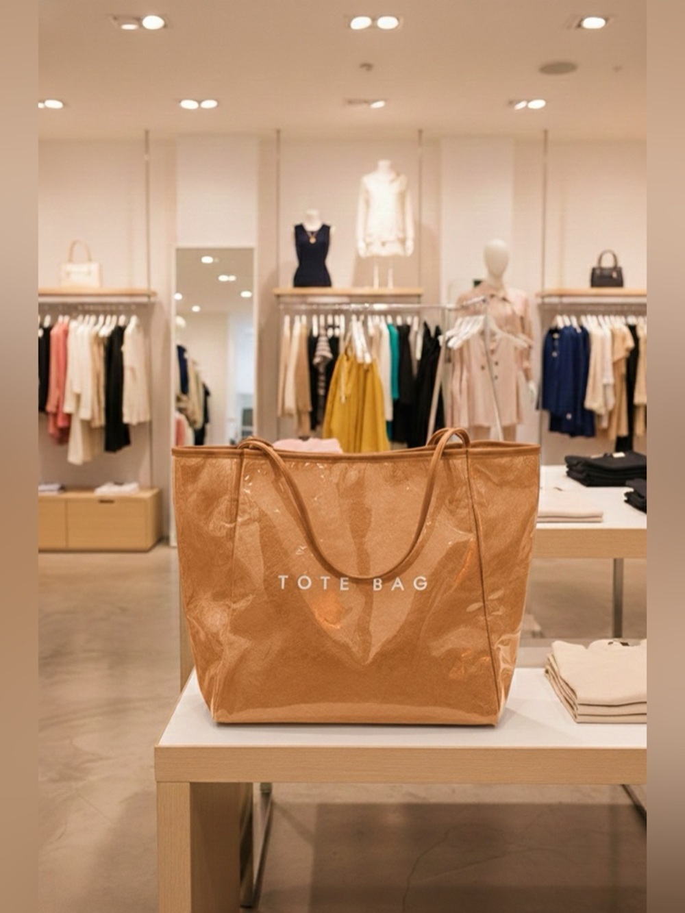 Zenana PVC KRAFT WEEKENDER TOTE BAG